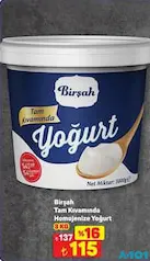 BİRŞAH TAM KIVAMINDA HOMOJENİZE YOĞURT 3 KG